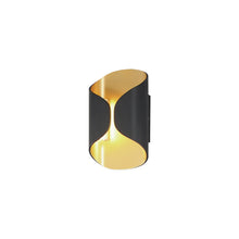 Load image into Gallery viewer, Folio Outdoor LED Wall Light in Black/Gold (9.75-Inch).