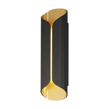 Load image into Gallery viewer, Folio Outdoor LED Wall Light in Black/Gold (20-Inch).