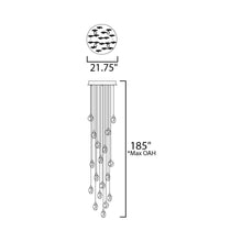 Load image into Gallery viewer, Pebble LED Pendant Light - line drawing.