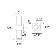 Load image into Gallery viewer, Reveal Outdoor LED Wall Light - line drawing.