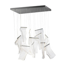 Load image into Gallery viewer, Rinkle LED Linear Pendant Light in Brushed Gunmetal (13-Light).