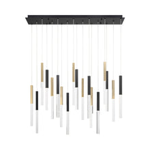 Load image into Gallery viewer, Benicio LED Rectangle Chandelier in Gold/Black.