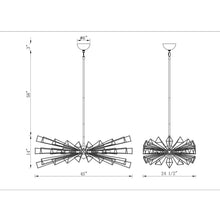 Load image into Gallery viewer, Dendelio Chandelier - line drawing.