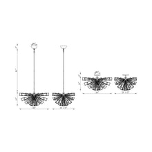 Load image into Gallery viewer, Dendelio Semi Flush Mount Ceiling Light - line drawing.