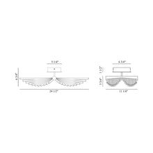 Load image into Gallery viewer, Seraph LED Semi Flush Mount Ceiling Light - line drawing.