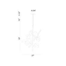 Load image into Gallery viewer, Thorah LED Chandelier - line drawing.