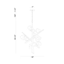 Load image into Gallery viewer, Thorah LED Chandelier - line drawing.