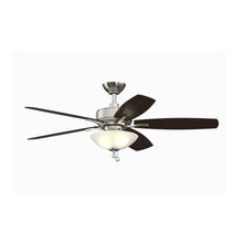 Load image into Gallery viewer, Aire Deluxe Indoor Ceiling Fan in Brushed Nickel (Cherry/Dark Walnut) (With Light Lit).