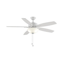 Load image into Gallery viewer, Aire Deluxe Indoor Ceiling Fan in Matte White (Matte White) (With Light Lit).