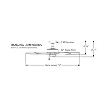 Load image into Gallery viewer, Aire Deluxe Indoor Ceiling Fan - line drawing.