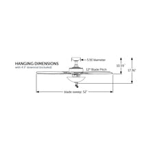 Load image into Gallery viewer, Aire Deluxe Indoor Ceiling Fan - line drawing.