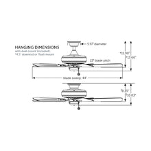 Load image into Gallery viewer, Edgewood Outdoor Ceiling Fan - line drawing.