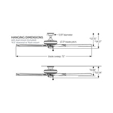 Load image into Gallery viewer, Edgewood Outdoor Ceiling Fan - line drawing.