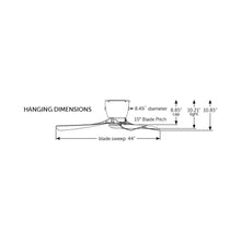 Load image into Gallery viewer, Klinch Outdoor LED Ceiling Fan - line drawing.