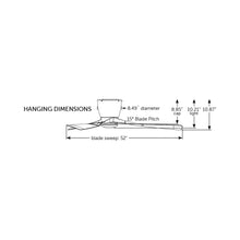 Load image into Gallery viewer, Klinch Outdoor LED Ceiling Fan - line drawing.