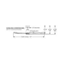 Load image into Gallery viewer, Kute5 Outdoor Ceiling Fan - line drawing.