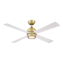 Load image into Gallery viewer, Kwad Indoor LED Ceiling Fan in Brushed Satin Brass (52-Inch).