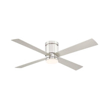 Load image into Gallery viewer, Kwartet Outdoor LED Ceiling Fan in Brushed Nickel.
