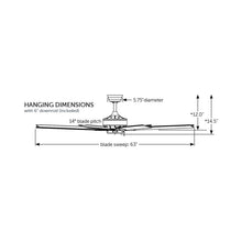 Load image into Gallery viewer, Levon Indoor Ceiling Fan - line drawing.