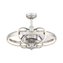 Load image into Gallery viewer, Obvi Indoor LED Ceiling Fan in Brushed Nickel.