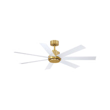 Load image into Gallery viewer, Pendry Indoor / Outdoor Ceiling Fan in Brushed Satin Brass / Matte White (56-Inch).