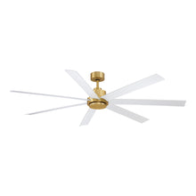 Load image into Gallery viewer, Pendry Indoor / Outdoor Ceiling Fan in Brushed Satin Brass / Matte White (72-Inch).