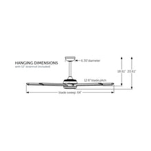 Load image into Gallery viewer, Stellar Outdoor LED Ceiling Fan - line drawing.