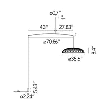Load image into Gallery viewer, Skynest Motion LED Floor Lamp - line drawing.
