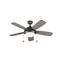 Load image into Gallery viewer, Discus Classic LED Ceiling Fan in Aged Pewter/Light Grey Weathered Oak (44-Inch).