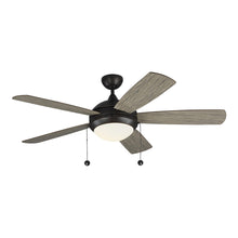 Load image into Gallery viewer, Discus Classic LED Ceiling Fan in Aged Pewter/Light Grey Weathered Oak (52-Inch).