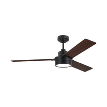 Load image into Gallery viewer, Jovie Outdoor LED Ceiling Fan in Midnight Black/Midnight Black/American Walnut (52-Inch).