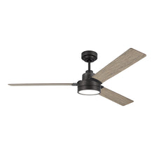 Load image into Gallery viewer, Jovie Outdoor LED Ceiling Fan in Aged Pewter/Light Grey Weathered Oak (58-Inch).