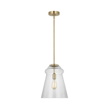 Load image into Gallery viewer, Loras Pendant Light in Satin Brass.