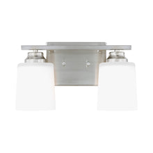 Load image into Gallery viewer, Vinton Bath Wall Light in Brushed Nickel (2-Light/Not Included).