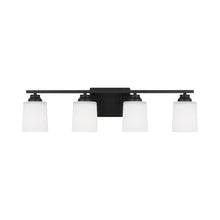 Load image into Gallery viewer, Vinton Bath Wall Light in Midnight Black (4-Light/Not Included).