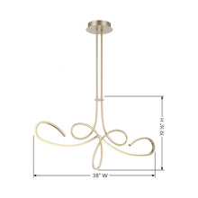 Load image into Gallery viewer, Astor By Robin Baron LED Linear Chandelier - line drawing.