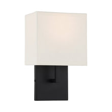 Load image into Gallery viewer, P470 Wall Light in Coal with Off White Linen Shade.