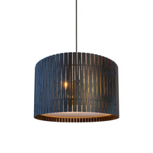 Load image into Gallery viewer, Kerflights Drum Pendant Light in Blackened Ash (22-Inch).