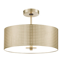 Load image into Gallery viewer, Grid Semi-Flush Mount Ceiling Light in Soft Brass.