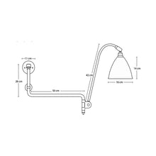 Load image into Gallery viewer, Bestlite BL10 Wall Light - line drawing.