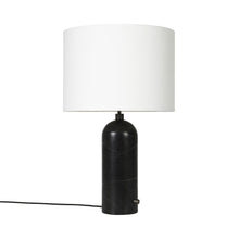 Load image into Gallery viewer, Gravity Table Lamp in Black Marble (White) (Large).