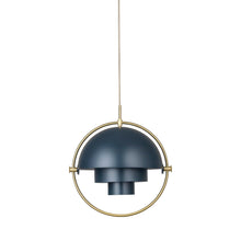 Load image into Gallery viewer, Multi-Lite Pendant Light in Brass/Midnight Blue (Large).