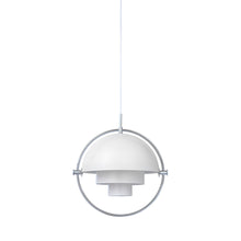 Load image into Gallery viewer, Multi-Lite Pendant Light in Chrome/White Semi Matt (Large).