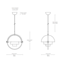 Load image into Gallery viewer, Multi-Lite Pendant Light - line drawing.