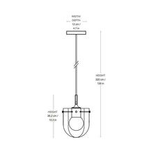 Load image into Gallery viewer, Seine Pendant Light - line drawing.
