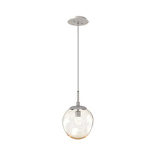 Load image into Gallery viewer, Aster LED Pendant Light in Beige Silver/Amber/Floret Crystal.