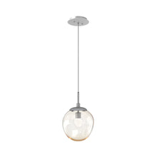 Load image into Gallery viewer, Aster LED Pendant Light in Classic Silver/Amber/Floret Crystal.