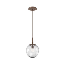 Load image into Gallery viewer, Aster LED Pendant Light in Burnished Bronze/Clear/Floret Crystal.