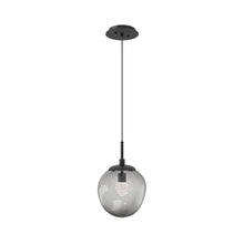 Load image into Gallery viewer, Aster LED Pendant Light in Matte Black/Smoke/Floret Crystal.