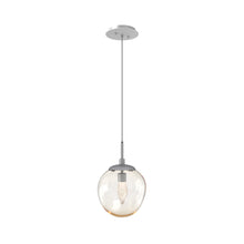 Load image into Gallery viewer, Aster LED Pendant Light in Classic Silver/Amber/Geo Crystal.